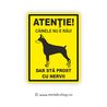 Placheta Atentie Caine Nervos!