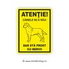 Placheta Atentie Caine Nervos!