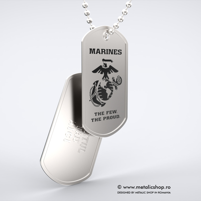 Set medalion militar Marines inox