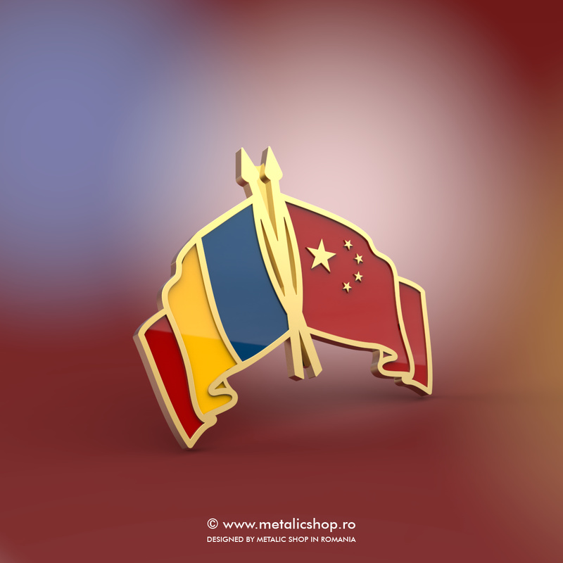 Insigna Romania - China Incrucisat