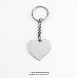 Breloc fotogravura inima inox