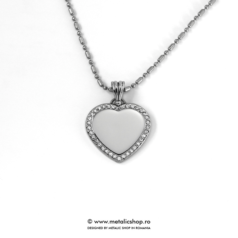 Medalion inima fotogravura