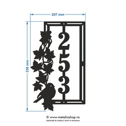 Numar de casa metalic Gradina