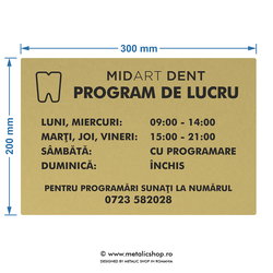 Placheta program de lucru