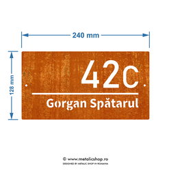 Numar de casa metalic Spatarul