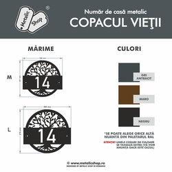 Numar de casa metalic Copacul Vietii