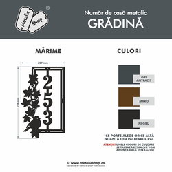 Numar de casa metalic Gradina