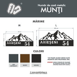 Numar de casa metalic Munti