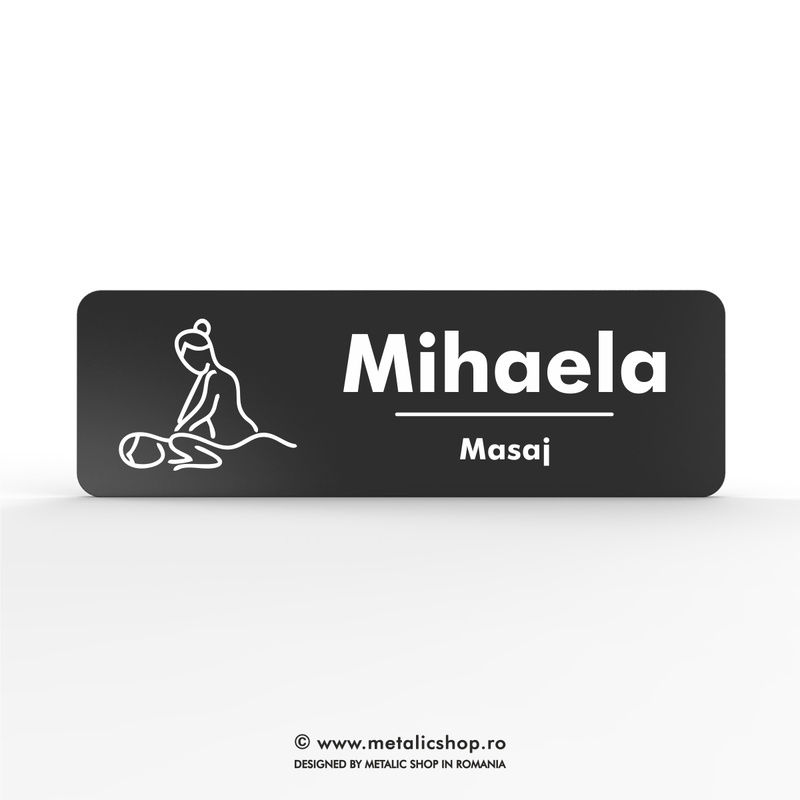 Ecuson cu nume "Maseur"