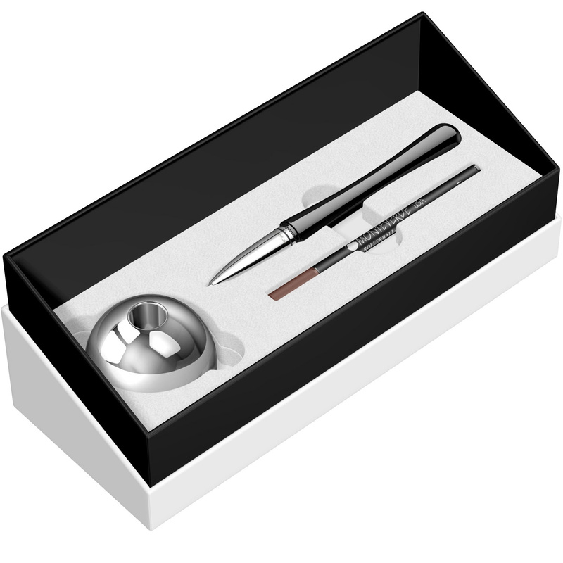 Desk Pen Set Roller Monteverde USA Luna Chrome & Black CT