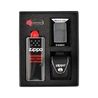 Set cadou Bricheta Zippo Chrome Brushed cu etui gri inchis