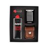 Set cadou Bricheta Zippo Chrome Brushed cu etui maro