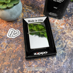 Bricheta Zippo personalizata argintiu oglinda